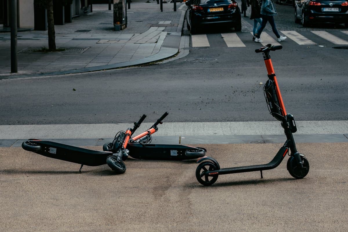Sample photo: scooters parked by the road